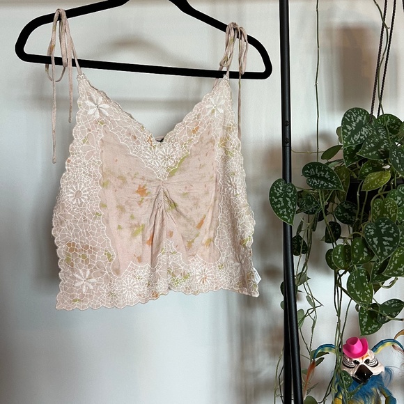 Zara Embroidered Open Side Tie Dye Top - Picture 2 of 6